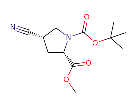 Molecular Structure of 487048-28-2 (N-BOC-CIS-4-CYANO-L-PROLINE METHYL ESTER)