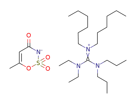 N,N-diethyl-N',N'-di-n-propyl-N'',N''-di-n-hexyl-guanidinium acesulfamate