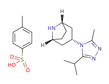 Molecular Structure of 423165-08-6 (3-(3-Isopropyl-5-methyl-4H-1,2,4-triazol-4-yl)-8-azabicyclo[3.2.1]octane-p-toluenesulfonate)