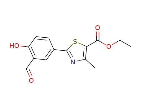 161798-01-2,ethyl 2-(3-formyl-4-hydroxyphenyl)-4-methyl thiazole-5-carboxylate,Ethyl 2-(3-formyl-4-hydroxyphenyl)-4-methyl-1,3-thiazole-5-carboxylate;