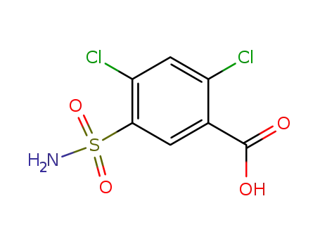 Molecular Structure of 2736-23-4 (2,4-Dichloro-5-sulfamoylbenzoic acid)