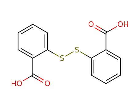 119-80-2,2,2'-Dithiosalicylic acid,2, 2-Dithiobis[benzoic acid];Bis(o-carboxylphenyl) disulfide;Bis(2-carboxyphenyl) disulfide;Diphenyldisulfide-2,2-dicarboxylic acid;2,2-Dithiobis(benzoic acid);Benzoic acid, 2,2-dithiobis-;2,2-Dithiodi(benzoic acid);2-(2-carboxylatophenyl)disulfanylbenzoate;2-(2-carboxyphenyl)disulfanylbenzoic acid;Bis(o-carboxyphenyl) disulfide;2,2'-Dithiosalicy acid;Benzoic acid, 2,2-dithiodi-;2-[(2-Carboxyphenyl)disulfanyl]benzoic acid;2,2'-Dithio Dibenzoic Acid;2,2-Dithiosalicylic acid;