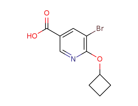 Molecular Structure of 1364678-46-5 (5-bromo-6-cyclobutoxynicotinic acid)