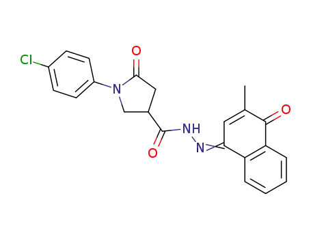 N'-(3-methyl-4-oxo-1,4-dihydronaphthalen-1-ylidene)-1-(4-chlorophenyl)-5-oxopyrrolidine-3-carbohydrazide