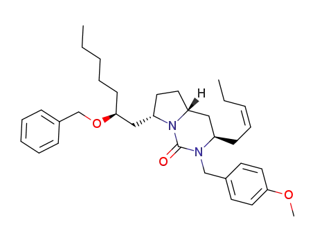 (+)-(Z,2'S,3R,4aR,7S)-7-[2'-(benzyloxy)heptyl]-2-(4-methoxybenzyl)-3-(pent-2-en-1-yl)hexahydropyrrolo[1,2-c]pyrimidin-1(2H)-one