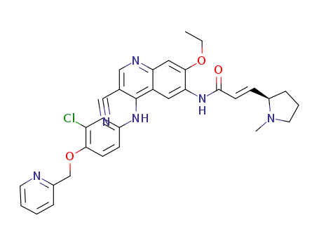 (E)-N-[4-[[3-chloro-4-(pyridin-2-ylmethoxy)phenyl]amino]-3-cyano-7-ethoxy-6-quinolinyl]-3-[(2R)-1-methylpyrrolidin-2-yl]propan-2-enoylamine