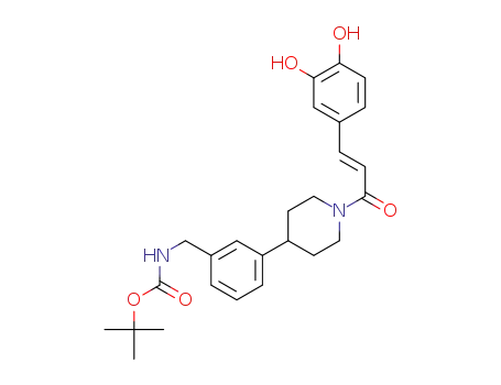 (E)-tert-butyl 3-(1-(3-(3,4-dihydroxyphenyl)acryloyl)piperidin-4-yl)benzylcarbamate