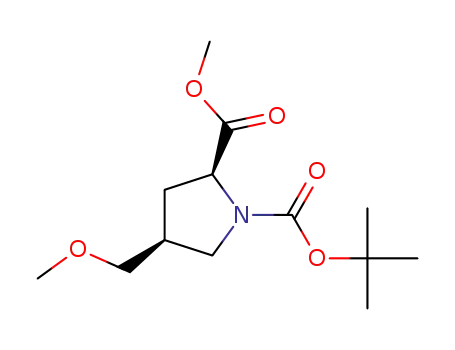 (2S,4S)-N-(tert-butyloxycarbonyl)-4-(methoxymethyl)-pyrrolidine-2-carboxylic acid methyl ester