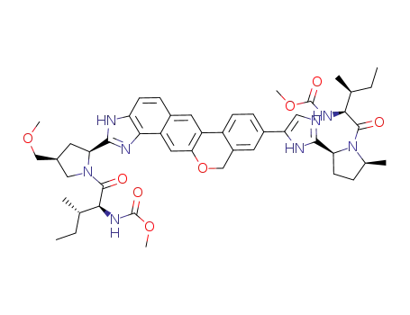 methyl {(2S,3S)-1-[(2S,5S)-2-(5-{2-[(2S,4S)-1-{(2S,3S)-2-[(methoxycarbonyl)amino]-3-methylpentanoyl}-4-(methoxymethyl)pyrrolidin-2-yl]-1,11-dihydroisochromeno[4',3':6,7]naphtho[1,2-d]imidazol-9-yl}-1H-imidazol-2-yl)-5-methylpyrrolidin-l-yl]-3-methyl-1-oxopentan-2-yl}carbamate