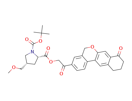 (2S,4S)-1-tert-butyl 2-(2-oxo-2-(8-oxo-8,9,10,11-tetrahydro-5H-dibenzo[c,g]
chromen-3-yl)ethyl) 4-(methoxymethyl)pyrrolidine-1,2-dicarboxylate