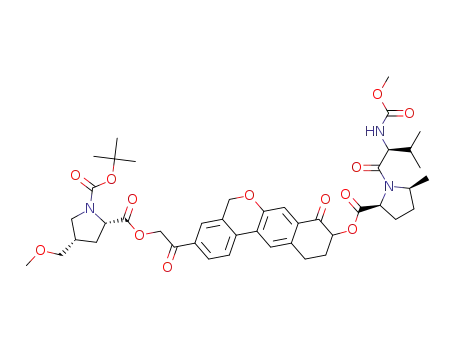 (2R,4R)-1-tert-butyl 2-(2-(9-((2S,5S)-1-((S)-2-(methoxycarbonylamino)-3-methylbutanoyl)-5-methylpyrrolidine-2-carbonyloxy)-8-oxo-8,9,10,11-tetrahydro-5H-dibenzo[c,g]chromen-3-yl)-2-oxoethyl) 4-(methoxymethyl)pyrrolidine-1,2-dicarboxylate
