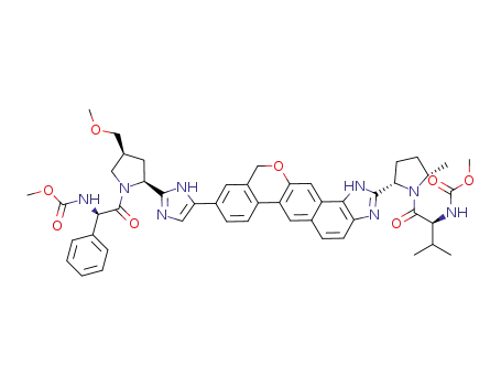 methyl {(2S)-1-[(2S,5S)-2-(9-{2-[(2S,4S)-1-{(2R)-2-[(methoxycarbonyl)amino]-2-phenylacetyl}-4-(methoxymethyl)pyrrolidin-2-yl]-1H-imidazol-5-yl}-1,11-dihydroisochromeno[4′,3′:6,7]naphtho[1,2-d]imidazol-2-yl)-5-methylpyrrolidin-1-yl]-3-methyl-1-oxobutan-2-yl}carbamate