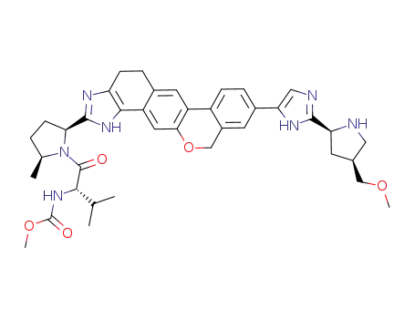 tert-butyl (2S,4S)-2-[5-(2-{(2S,5S)-1-[N-(methoxycarbonyl)-L-valyl]-5-methylpyrrolidin-2-yl}-1,11-dihydroisochromeno[4',3':6,7]naphtho[1,2-d]imidazol-9-yl)-1H-imidazol-2-yl]-4-(methoxymethyl)pyrrolidine-1-carboxylate