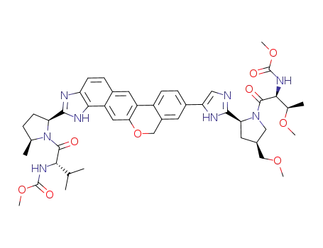 methyl {(2S)-1-[(2S,5S)-2-(9-{2-[(2S,4S)-1-{(2S,3S)-3-methoxy-2-[(methoxycarbonyl)amino]butanoyl}-4-(methoxymethyl)pyrrolidin-2-yl]-1H-imidazol-5-yl}-1,11-dihydroisochromeno[4′,3′:6,7]naphtho[1,2-d]imidazol-2-yl)-5-methylpyrrolidin-1-yl]-3-methyl-1-oxobutan-2-yl}carbamate