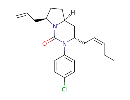 (-)-(Z,3S,4aS,7R)-7-allyl-2-(4-chlorophenyl)-3-(pent-2-en-1-yl)hexahydropyrrolo[1,2-c]pyrimidin-1(2H)-one