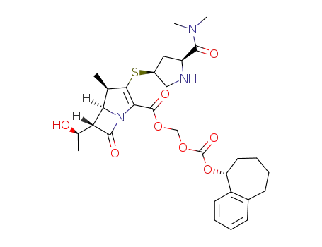(R)-benzosuber-1-yloxycarbonyloxymethyl (1R,5S,6S)-2-{[(3S,5S)-5-(N,N-dimethylcarbamoyl)pyrrolidin-3-yl]thio}-6-[(1R)-1-hydroxyethyl]-1-methylcarbapen-2-em-3-carboxylate