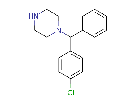 303-26-4,1-(4-Chlorobenzhydryl)piperazine,Piperazine,1-(p-chloro-a-phenylbenzyl)-(6CI,7CI,8CI);1-(4-Chloro-a-phenylbenzyl)piperazine;N-(4-Chlorophenyl)phenylmethylpiperazine;NSC 86164;Piperazine,1-[(4-chlorophenyl)phenylmethyl]-;1-[(4-Chlorophenyl) phenylmethyl] piperazine;