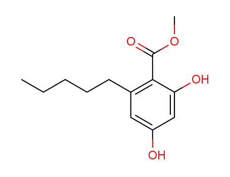 Molecular Structure of 58016-28-7 (methyl 2,4-dihydroxy-6-pentylbenzoate)