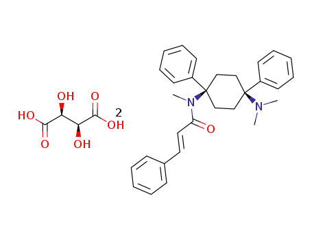 (E)-N-((1s,4s)-4-(dimethylamino)-1,4-diphenylcyclohexyl)-N-methylcinnamamide hemi-(D)-tartrate