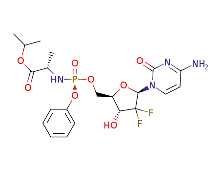 isopropyl ((S)-(((2R,3R,5R)-5-(4-amino-2-oxopyrimidin-1(2H)-yl)-4,4-difluoro-3-hydroxytetrahydrofuran-2-yl)methoxy)(phenoxy)phosphoryl)-L-alaninate