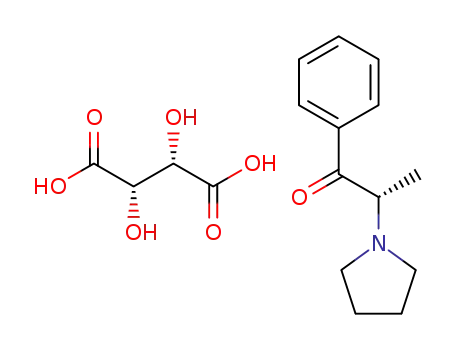 L-1-phenyl-2-(1-pyrrolidinyl)-1-propanone-D-(-)-tartaric acid