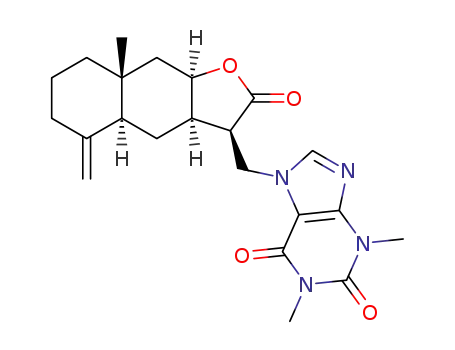 1,3-dimethyl-7-(((3R,3aR,4aS,8aR,9aR)-8a-methyl-5-methylene-2-oxododecahydronaphtho[2,3-b]furan-3-yl)methyl)-1H-purine-2,6(3H,7H)dione
