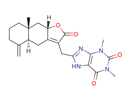 1,3-dimethyl-8-(((4aS,8aR,9aS)-8a-methyl-5-methylene-2-oxo-2,4,4a,5,6,7,8,8a,9,9a-decahydronaphtho[2,3-b]furan-3-yl)methyl)-1H-purine-2,6(3H,7H)dione