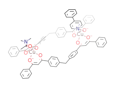 {[Cu2(1-(4-{[4-(3-oxo-3-phenylpropanoyl)phenyl]methyl}phenyl)-3-phenylpropane-1,3-dione)2](DMA)(4-phenylpyridine)}