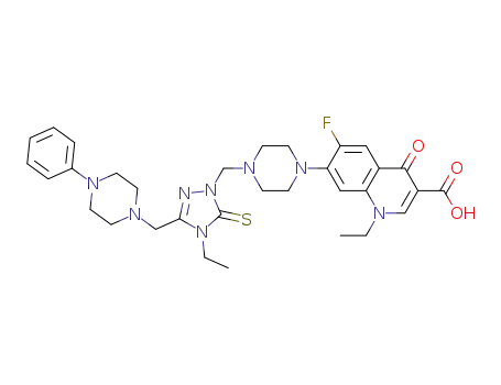 1-ethyl-6-fluoro-4-oxo-7-[4-({4-ethyl-3-[(4-phenylpiperazin-1-yl)methyl]-5-thioxo-4,5-dihydro-1H-1,2,4-triazol-1-yl}methyl)piperazin-1-yl]-1,4-dihydroquinolin-3-carboxylic acid