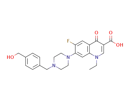 1-ethyl-6-fluoro-7-(4-(4-(hydroxymethyl)benzyl)piperazin-1-yl)-4-oxo-1,4-dihydroquinoline-3-carboxylic acid