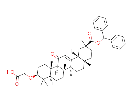 2-(((3S,4aR,6aR,6bS,8aS,11S,12aR,14aR,14bS)-11-((benzhydryloxy)carbonyl)-4,4,6a,6b,8a,11,14b-heptamethyl-14-oxo-1,2,3,4,4a,5,6,6a,6b,7,8,8a,9,10,11,12,12a,14,14a,14b-icosahydropicen-3-yl)oxy)acetic acid
