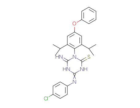 4-[(4-chlorophenyl)imino]-1-(2,6-diisopropyl-4-phenoxyphenyl)-6-imino-1,3,5-triazinane-2-thione