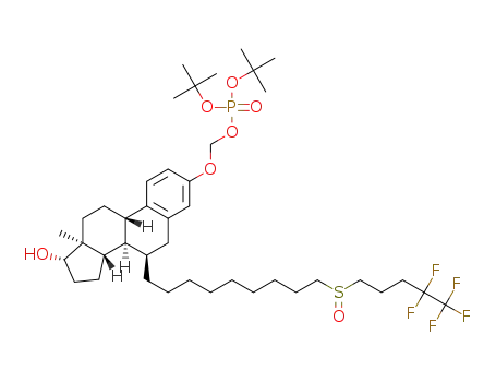 di-tert-butyl ((((7R,8R,9S,13S,14S,17S)-17-hydroxy-13-methyl- 7-(9-((4,4,5,5,5-pentafluoropentyl)sulfinyl)nonyl)-7,8,9,11,12,13,14,15,16,17-decahydro-6H-cyclopenta[a]phenanthren-3-yl)oxy)methyl) phosphate