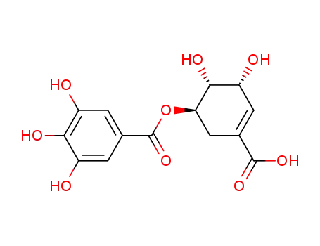 Molecular Structure of 95719-51-0 (Benzoic acid, 3,4,5-trihydroxy-,
(1R,5R,6R)-3-carboxy-5,6-dihydroxy-3-cyclohexen-1-yl ester)