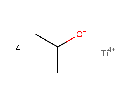 546-68-9,Titanium tetraisopropanolate,2-Propanol,titanium(4+) salt (9CI);Isopropyl alcohol, titanium(4+) salt (8CI);Titaniumisopropoxide (Ti(OC3H7)4) (7CI);5N (titanate);A 1 (titanate);AKT872;Isopropyl orthotitanate;Isopropyl titanate(IV)((C3H7O)4Ti);NDH 510C;Orgatix TA 10;TA 10;TIPT;TPTA 1;Tetraisopropanolatotitanium;Tetraisopropoxytitanium;Tetraisopropoxytitanium(IV);Tetraisopropyl orthotitanate;Tetrakis(isopropanolato)titanium;Tetrakis(isopropylato)titanium(IV);Tetrakis(isopropyloxy)titanium;Titanium isopropoxide;Titanium tetraisopropoxide;Titanium tetrakis(iso-propoxide);Titanium(4+) isopropoxide;Titanium, tetrakis(1-methylethoxy)-;Vertec TIPT;