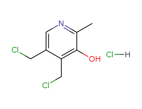 Molecular Structure of 39984-50-4 (3-Pyridinol, 4,5-bis(chloromethyl)-2-methyl-, hydrochloride)