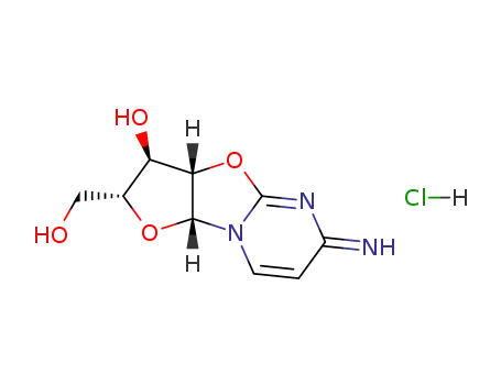 Molecular Structure of 10212-25-6 (2,2'-Anhydro-1-beta-D-arabinofuranosylcytosine hydrochloride)