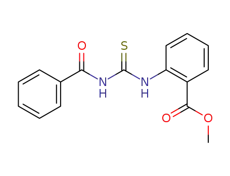 Molecular Structure of 77711-35-4 (METHYL 2-([(BENZOYLAMINO)CARBOTHIOYL]AMINO)BENZENECARBOXYLATE)