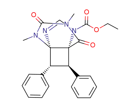 3,4,5,7-Tetrahydro-1,3-dimethyl-2,6-dioxo-anti-10,syn-11-diphenyl-4,5-ethano-1H-purin-7-carbonsaeure-ethylester