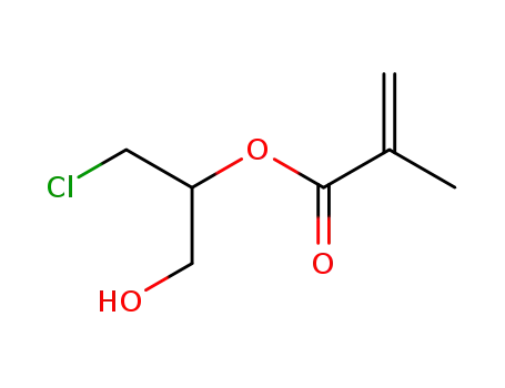 Molecular Structure of 109573-57-1 (2-Propenoic acid, 2-methyl-, 2-chloro-1-(hydroxymethyl)ethyl ester)