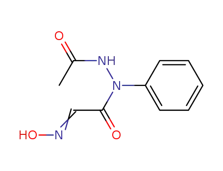 Molecular Structure of 123704-98-3 (Acetic acid, (hydroxyimino)-, 2-acetyl-1-phenylhydrazide)