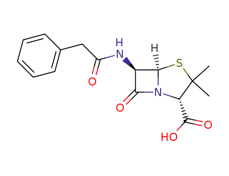Molecular Structure of 61-33-6 (Penicillin G)