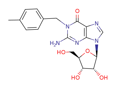 Molecular Structure of 88158-18-3 (Guanosine, 1-[(4-methylphenyl)methyl]-)
