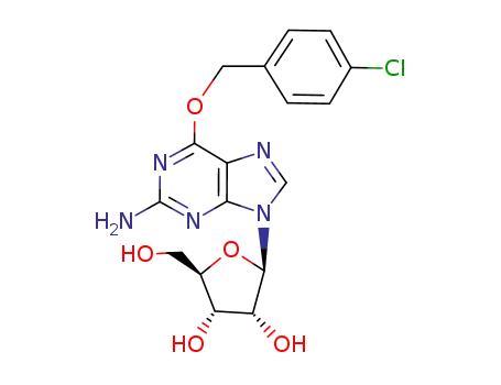 Molecular Structure of 88158-11-6 (Guanosine, 6-O-[(4-chlorophenyl)methyl]-)