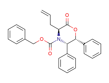 (3S,5S,6R)-4-(benzyloxycarbonyl)-5,6-diphenyl-3-(2'-propenyl)-2,3,5,6-tetrahydro-4H-1,4-oxazin-2-one