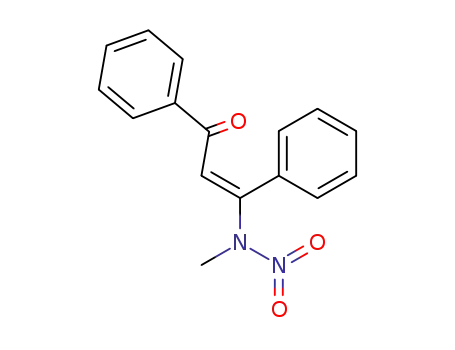 Molecular Structure of 90104-60-2 (2-Propen-1-one, 3-(methylnitroamino)-1,3-diphenyl-)