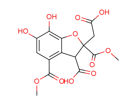 3-Carboxy-2,3-dihydro-6,7-dihydroxy-2,4-bis(methoxycarbonyl)-1-benzofuran-2-essigsaeure