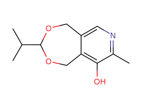 Molecular Structure of 1622-67-9 (1,5-dihydro-3-isopropyl-8-methyl-[1,3]dioxepino[5,6-c]pyridin-9-ol)