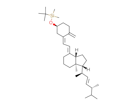 Molecular Structure of 104846-62-0 (tert-Butyl-dimethyl-(4-methylene-3-{2-[7a-methyl-1-(1,4,5-trimethyl-hex-2-enyl)-octahydro-inden-4-ylidene]-ethylidene}-cyclohexyloxy)-silane)
