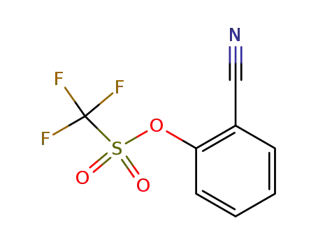 Molecular Structure of 138313-23-2 (Methanesulfonic acid, trifluoro-, 2-cyanophenyl ester)